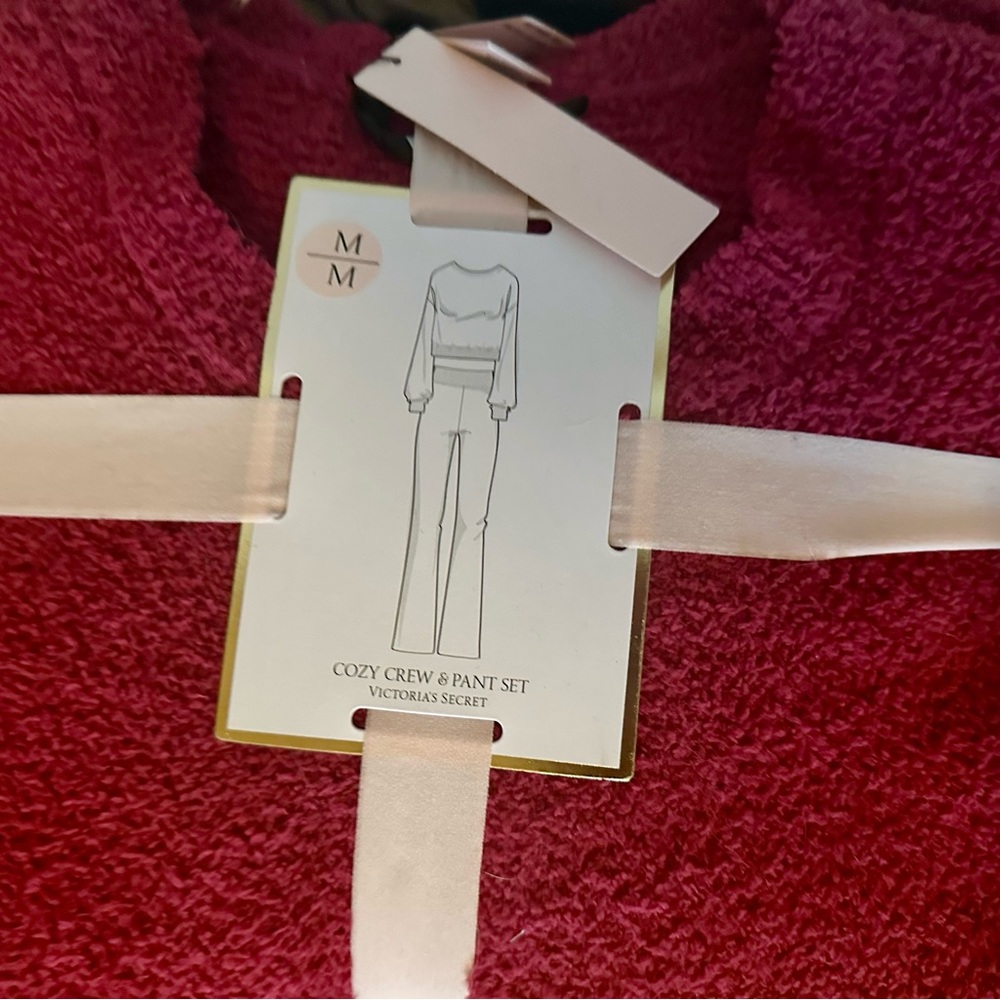 Victoria’s Secret Cozy Knit Flare Pant Set 2 Piece Red Medium BNWT VS